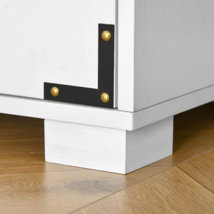 Storage unit with 4 doors and shelves, white