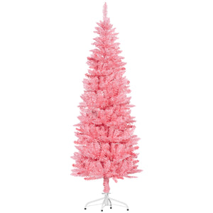6ft Tall Artificial Christmas Tree with 479 Branches and Pink Steel Base