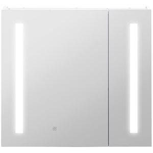 Medicine cabinet with mirror and lighting, white