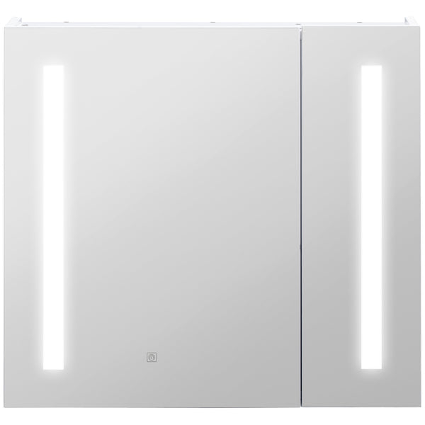 Medicine cabinet with mirror and lighting, white