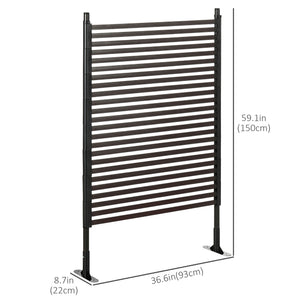 Brown metal garden fence with pickets 