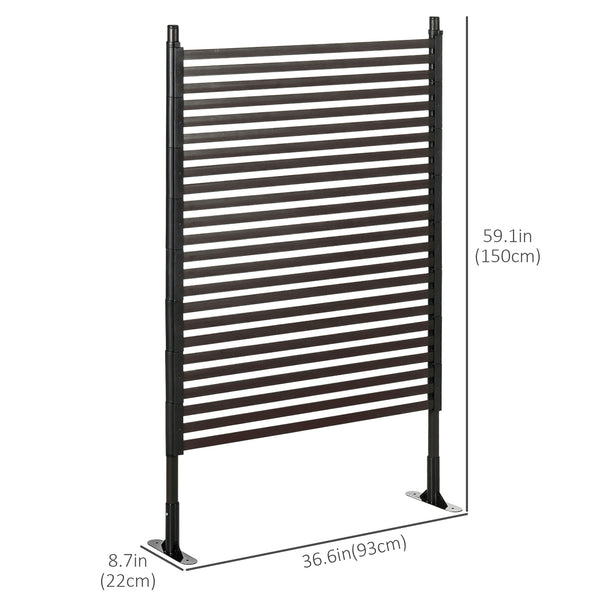 Brown metal garden fence with pickets 