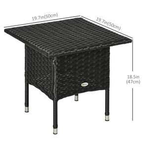 Black resin wicker patio coffee table