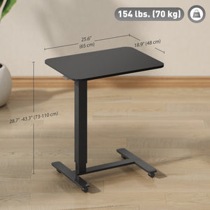 43" Height Adjustable Standing Desk on Casters, Black