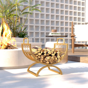 Heavy duty gold log holder with handles