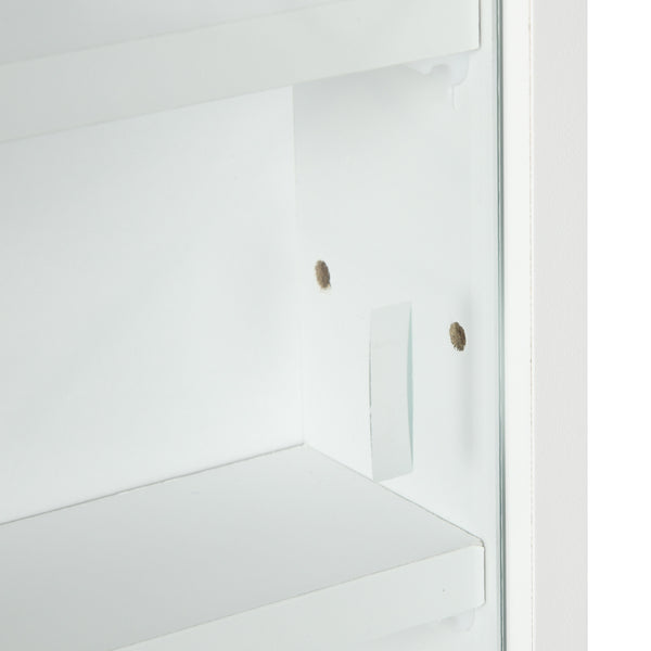 5-tier display cabinet with 2 glass doors and 4 adjustable shelves, white