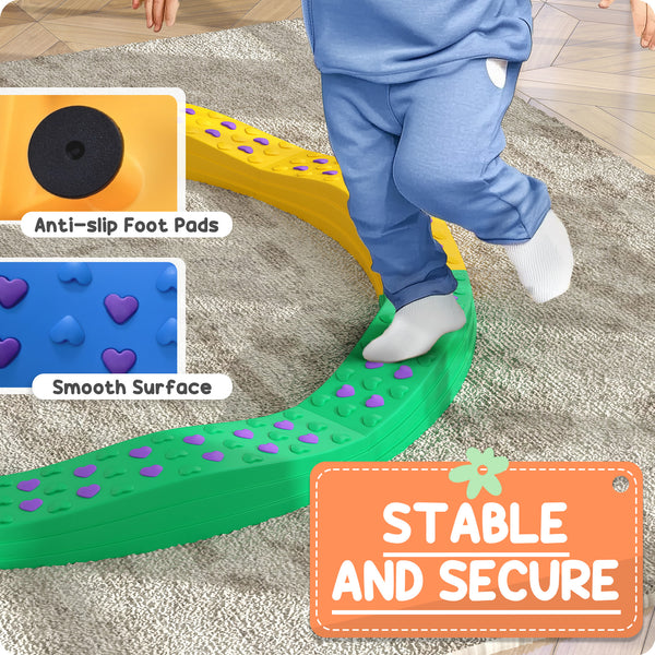 8-piece balance beams for children with non-slip pads