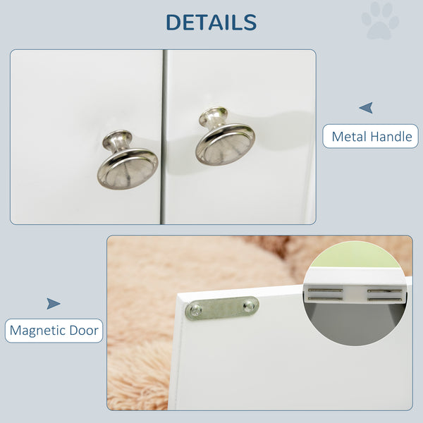 Raised dog bowls with stand and storage