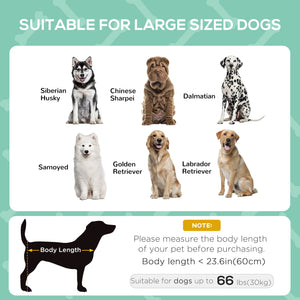 Elevated dog bed for large dog with carry bag, grey