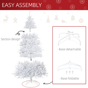 7ft White Artificial Christmas Tree with Foldable Stands