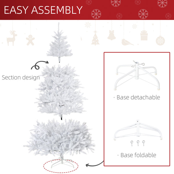 7ft White Artificial Christmas Tree with Foldable Stands