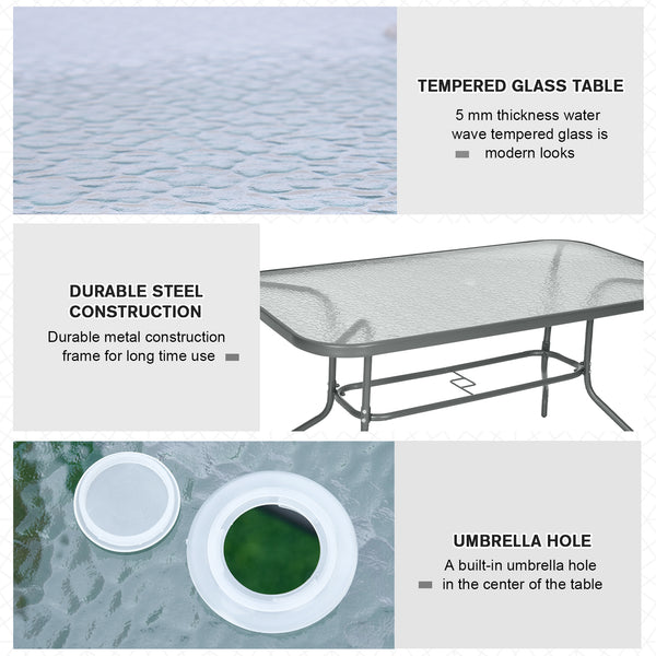 Metal garden table with parasol hole