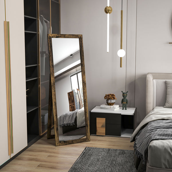 Full length standing mirror, rustic brown