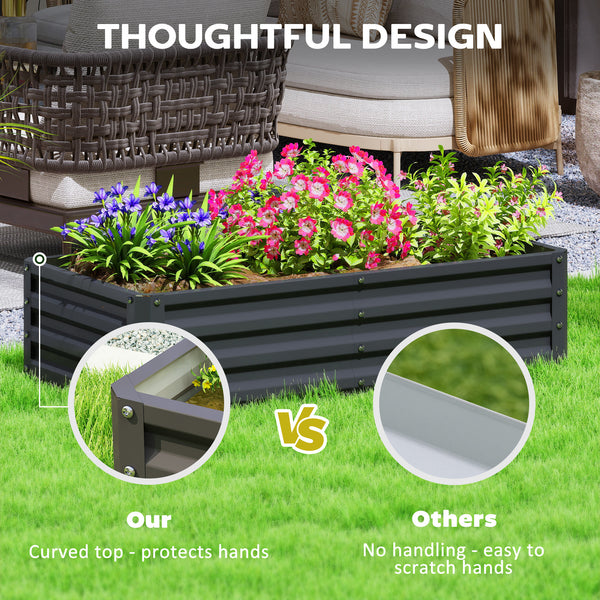 Galvanized raised planter, black 