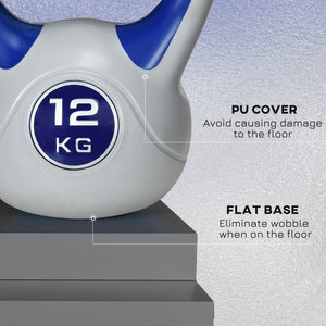 26 lb kettlebell with wide handle and stable base – Dark blue and gray