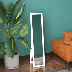Full length standing mirror with white frame