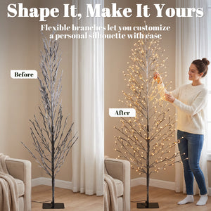 6 ft Frosted Warm White 328 LED Lighted Tree