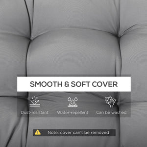 2 Pack Patio Bench Cushion Replacement, 2 Seater Outdoor Loveseat Seat Pad, Grey