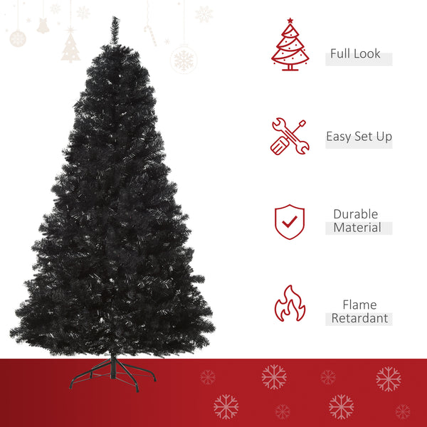7ft Black Artificial Christmas Tree