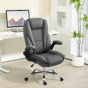 Office chair in diamond pattern fabric, dark grey