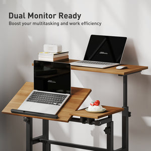 Height and tilt adjustable mobile desk