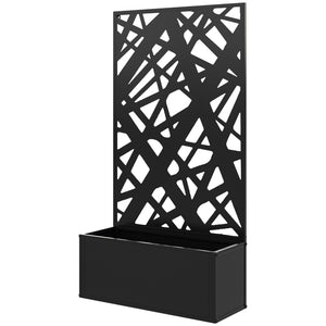 Raised planter with freestanding trellis 