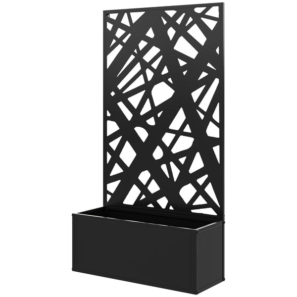 Raised planter with freestanding trellis 