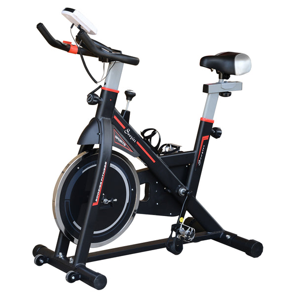 Upright Exercise Bike with LCD Display and Adjustable Resistance, Black
