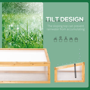 Portable wooden garden greenhouse, cold frame, with hinged lid