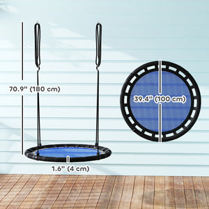 Kids Swing with Adjustable Hanging Ropes, Navy Blue