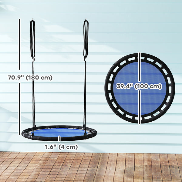 Kids Swing with Adjustable Hanging Ropes, Navy Blue
