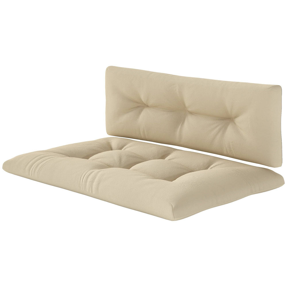 Ensemble de coussins de rechange beige pour palettes, 2 pièces, épaisseur 9,9 cm, idéal pour mobilier de terrasse
