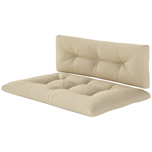 2-Piece Replacement Pallet Cushion Set, 3.9" Thick, Beige