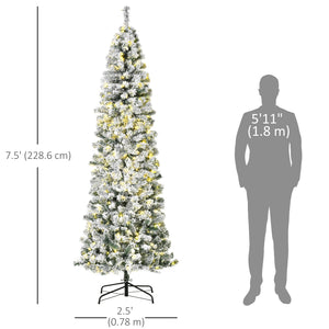 7.5ft Pre-Lit Frosted Christmas Tree
