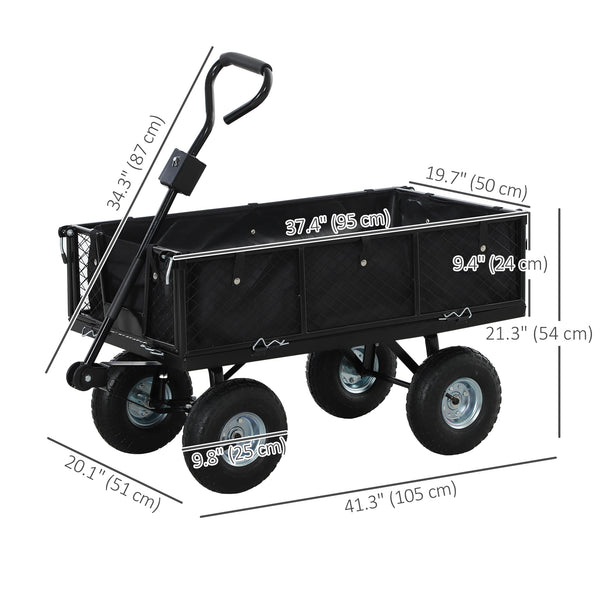 Steel garden cart with removable liner