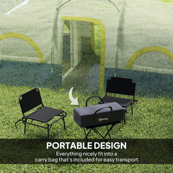 4-6 Person Camping Tent, 3 Room Cabin, 3000mm Waterproof &amp; UPF 30+, with Built-in Groundsheet &amp; Carry Bag, Blue