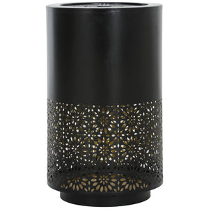 Garden Waterfall Fountain with LED Lights, Adjustable Flow Outdoor Fountain, Black