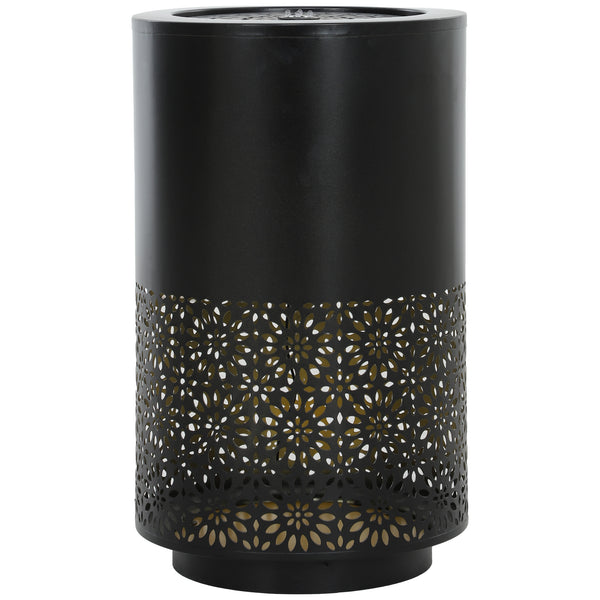 Garden Waterfall Fountain with LED Lights, Adjustable Flow Outdoor Fountain, Black