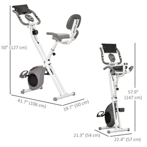 Stationary Bike with 8-Level Magnetic Resistance and LCD Display, Grey