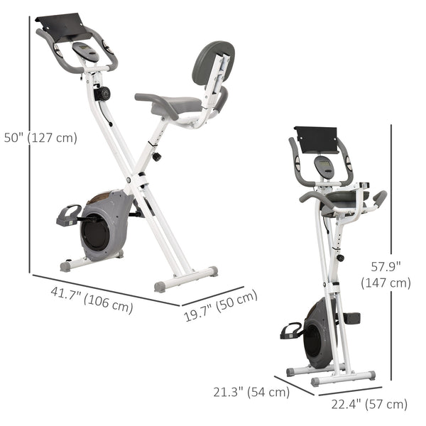 Stationary Bike with 8-Level Magnetic Resistance and LCD Display, Grey