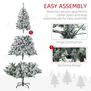 6ft Pre-Lit Artificial Christmas Tree with Warm White LED Light