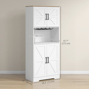 Pantry with wine glass storage, white