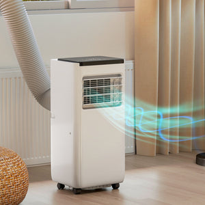 4-in-1 10,000 BTU Portable Air Conditioner with Cooling, Dehumidification, Fan, Sleep Mode, Wi-Fi Voice Remote Control, White