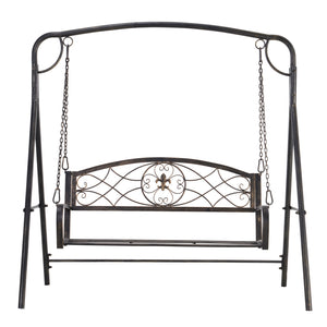 Two-seater swing with metal frame, black