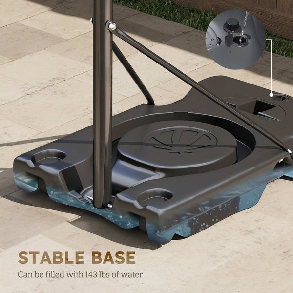 1.4-3m Portable Basketball Hoop with Wheels and 109cm Backboard