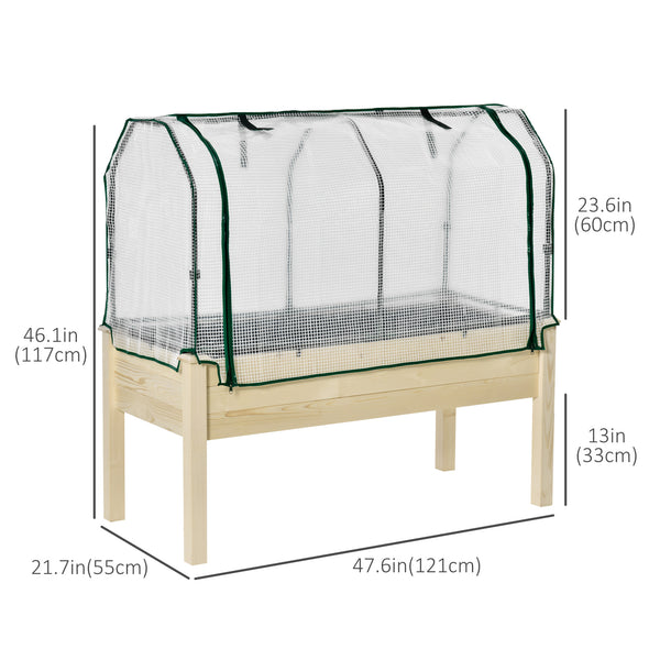 Raised planter with PE liner, natural color