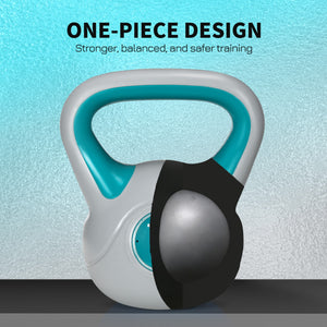 22 lb kettlebell with wide handle and stable base – Light blue and gray