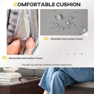 Garden furniture set with soft cushions, corner sofas, gray