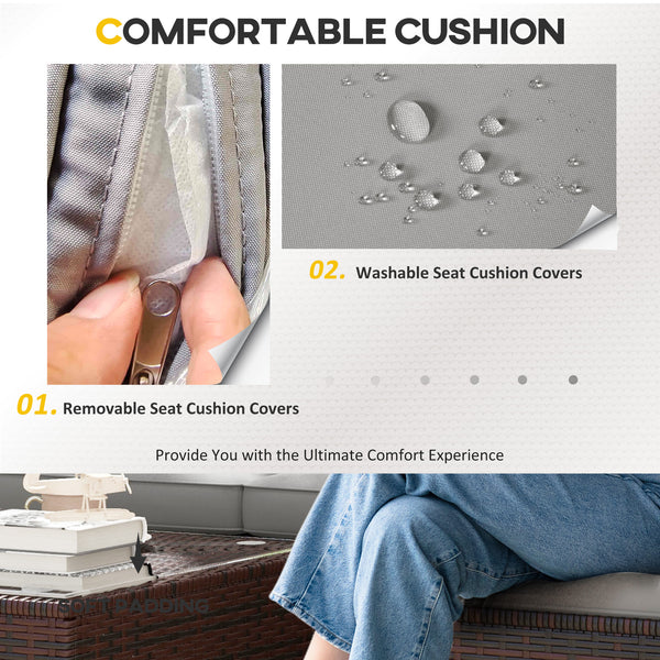 Garden furniture set with soft cushions, corner sofas, gray