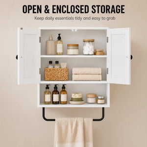 2-door bathroom wall cabinet, white
